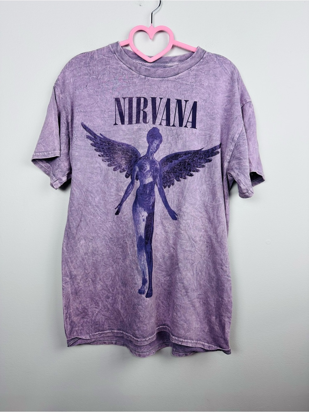 NIRVANA NWOT Unisex Purple T-Shirt XL Crew Neck Short Sleeve Graphic Print SZ M